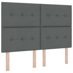 Tête de lit LED avec bandes LED Gris foncé 144 cm tissu 628881628881