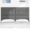 Tête de lit LED avec bandes LED Gris foncé 144 cm tissu 628881628881