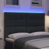 Tête de lit LED avec bandes LED Gris foncé 144 cm tissu 628881628881