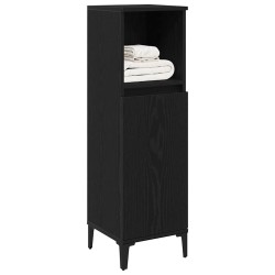 Cabinet de salle de bain avec porte Chêne noir 30 x 30 x 100 cm 628887628887