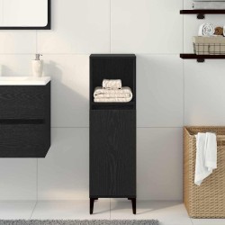Cabinet de salle de bain avec porte Chêne noir 30 x 30 x 100 cm 628887628887