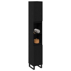 Cabinet de salle de bain avec porte Chêne noir 30 x 30 x 190 cm 628892628892