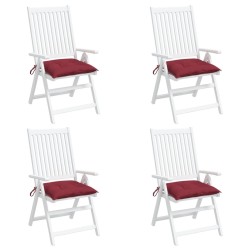 Coussins de chaise lot de 4 rouge bordeaux 40x40x7 cm 628893628893