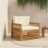 Canapé d’extérieur Bois d'Acacia Massif Naturel et Crème 628899628899