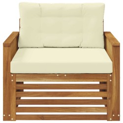 Canapé d’extérieur Bois d'Acacia Massif Naturel et Crème 628899628899