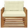 Canapé d’extérieur Bois d'Acacia Massif Naturel et Crème 628899628899