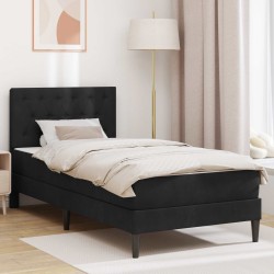 Cadre de lit avec matelas Noir 90 x 200 cm Velours 628900628900