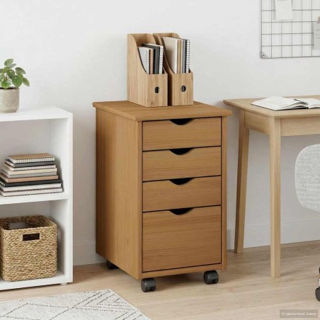 Cabinet roulant MOSS Brun Miel 34 x 39 x 56 cm Pin massif 628901628901
