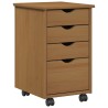 Cabinet roulant MOSS Brun Miel 34 x 39 x 56 cm Pin massif 628901628901