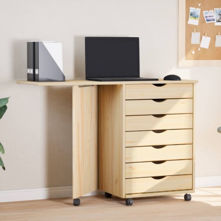 Cabinet roulant avec bureau avec roue MOSS Vernis transparent 628902628902
