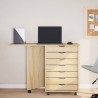 Cabinet roulant avec bureau avec roue MOSS Vernis transparent 628902628902
