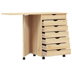 Cabinet roulant avec bureau avec roue MOSS Vernis transparent 628902628902