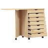 Cabinet roulant avec bureau avec roue MOSS Vernis transparent 628902628902