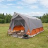 Tente tunnel Gris et orange 10 personnes Polyester et Acier 628905628905