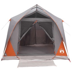 Tente tunnel Gris et orange 10 personnes Polyester et Acier 628905628905