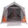 Tente tunnel Gris et orange 10 personnes Polyester et Acier 628905628905