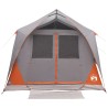 Tente tunnel Gris et orange 10 personnes Polyester et Acier 628905628905