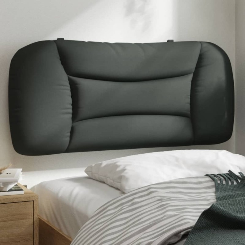 Coussin de tête de lit Hvar gris foncé 90 cm tissu 628906628906