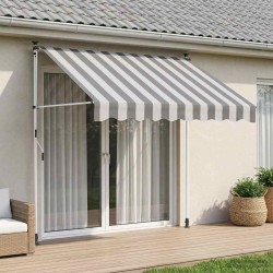 Auvent rétractable manuel Anthracite et blanc 300 cm 628911628911