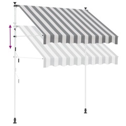 Auvent rétractable manuel Anthracite et blanc 300 cm 628911628911