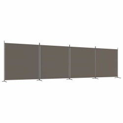 Cloison de séparation 4 panneaux Anthracite 698x180 cm Tissu 628920628920