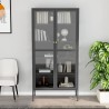 Vitrine d'exposition Anthracite 90x40x180 cm Acier/verre trempé 628933628933