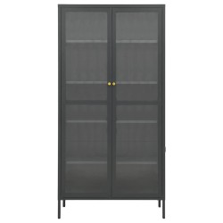 Vitrine d'exposition Anthracite 90x40x180 cm Acier/verre trempé 628933628933