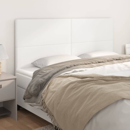 Tête de lit blanche 200 x 5 x 118/128 cm similicuir 628935628935