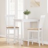 Tabourets de bar avec coussins (lot de 2) en bois massif blanc et caoutchouc 628936628936