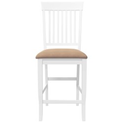 Tabourets de bar avec coussins (lot de 2) en bois massif blanc et caoutchouc 628936628936