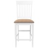 Tabourets de bar avec coussins (lot de 2) en bois massif blanc et caoutchouc 628936628936