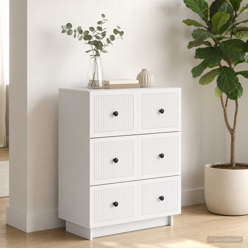 Armoire à tiroirs Blanc 66 x 34,5 x 90 cm Bois d'ingénierie 628944628944