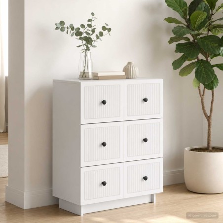 Armoire à tiroirs Blanc 66 x 34,5 x 90 cm Bois d'ingénierie 628944628944