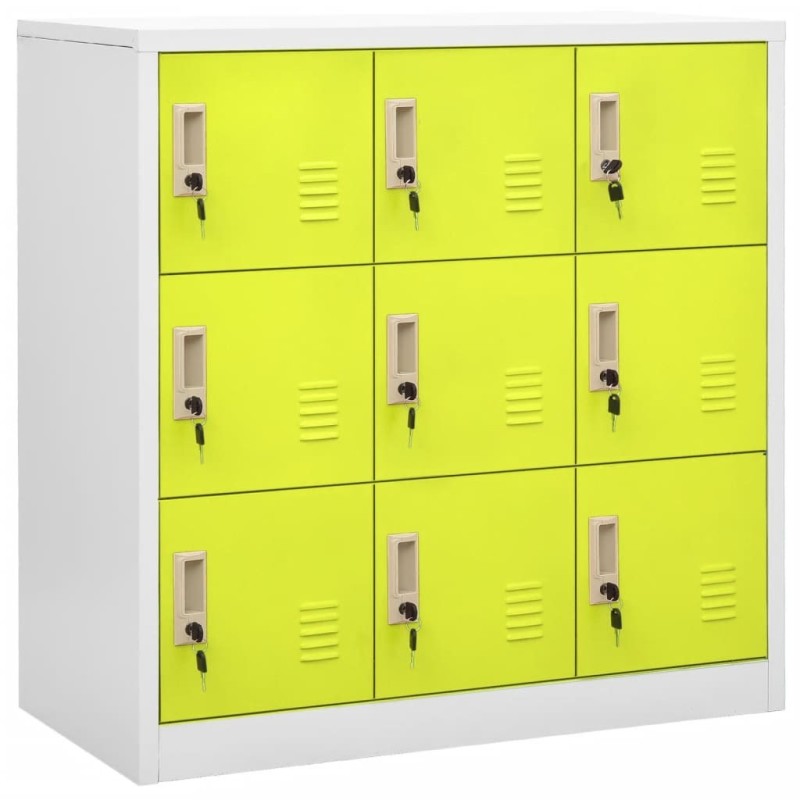 Armoire à casiers Gris clair et vert 90x45x92,5 cm Acier 628947628947