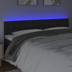 Tête de lit à LED Noir 160x5x78/88 cm Similicuir 628953628953