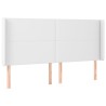 Tête de lit avec oreilles Blanc 203x23x118/128 cm Similicuir 628955628955