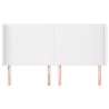 Tête de lit avec oreilles Blanc 203x23x118/128 cm Similicuir 628955628955
