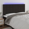 Tête de lit à LED Noir 180x5x118/128 cm Tissu 628957628957