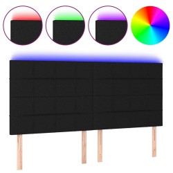 Tête de lit à LED Noir 180x5x118/128 cm Tissu 628957628957