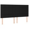 Tête de lit à LED Noir 180x5x118/128 cm Tissu 628957628957