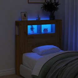 Tête de lit à LED chêne artisanal 100x18,5x103,5 cm 628958628958