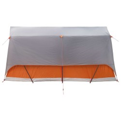 Tente tunnel Gris et orange 8 personnes Polyester et Acier 628961628961