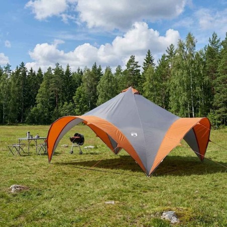 Tente de fête avec toit Gris et orange 500 x 500 x 350 cm 628966628966