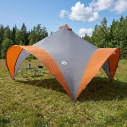 Tente de fête avec toit Gris et orange 400 x 400 x 320 cm 628967628967