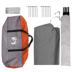 Tente de fête avec toit Gris et orange 400 x 400 x 320 cm 628967628967