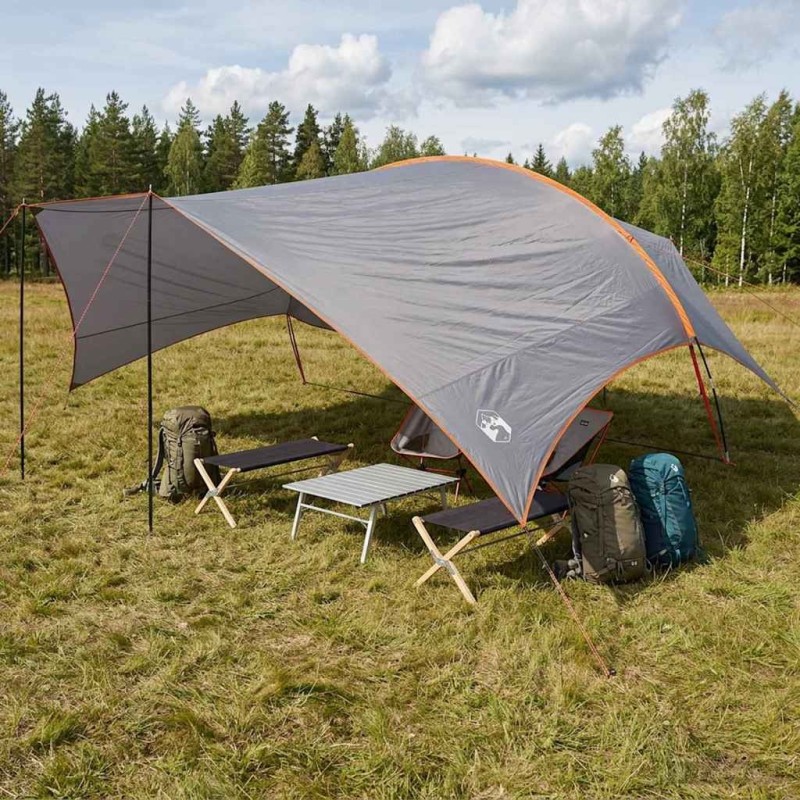 Tarp de camping résistant à l'eau Gris et orange 628969628969