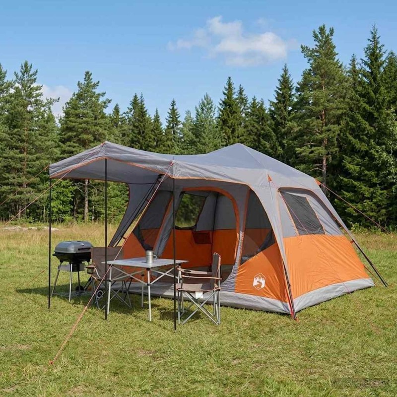 Tente familiale avec toit Gris et orange 305 x 275 x 190 cm 628974628974