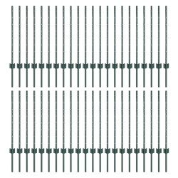 Poteau de clôture enchâssé 44 pc Vert 120 cm 628975628975