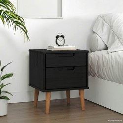 Table de chevet MOLDE Noir 40 x 35 x 48 cm Bois de pin massif 628977628977