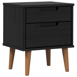 Table de chevet MOLDE Noir 40 x 35 x 48 cm Bois de pin massif 628977628977